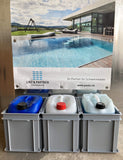 Auffangbehälter für flüssige Wasserpflegemittel